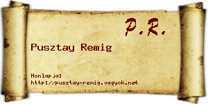 Pusztay Remig névjegykártya